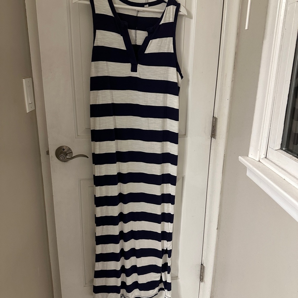 Navy & white stripe dress